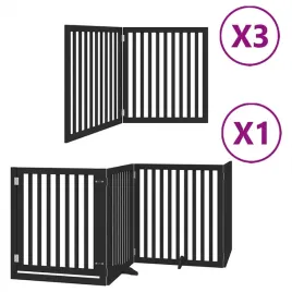 skladana-bramka-dla-psa-z-drzwiami-10-paneli-czarna-800-cm