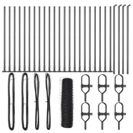 ogrodzenie-z-slupkami-szary-1-x-50-m-stal-pokryta-pcv