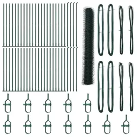ogrodzenie-z-slupkami-zielony-1-2-x-100-m-stal-pokryta-pcv