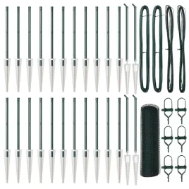 ogrodzenie-z-slupkami-zielony-1-x-50-m-stal-pokryta-pcv