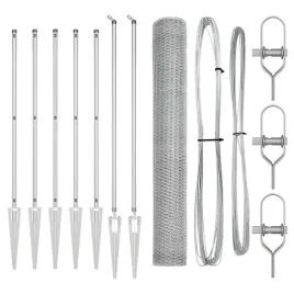ogrodzenie-z-slupkami-srebrny-1-4-x-10-m-stal-pokryta-pcv