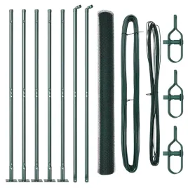 ogrodzenie-z-slupkami-zielony-1-4-x-10-m-stal-pokryta-pcv