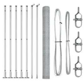 ogrodzenie-z-slupkami-srebrny-1-4-x-10-m-stal-pokryta-pcv