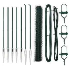 ogrodzenie-z-slupkami-zielony-1-x-10-m-stal-pokryta-pcv