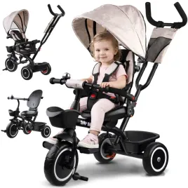rowerek-trojkolowy-tiny-bike-3w1-bezowy-z-daszkiem-sp0650