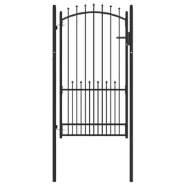 brama-ogrodzeniowa-z-kolcami-z-blokada-czarny-100-x-175-cm
