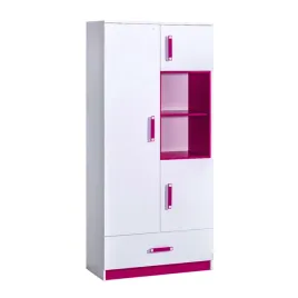 meble-trafiko-03-regal-na-ksiazki-z-polkami-drzwiami-szuflada-bialy-roz