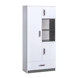 meble-trafiko-03-regal-na-ksiazki-z-polkami-drzwiami-szuflada-bialy-popiel