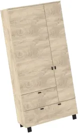 meble-gaves-14-szafa-z-drazkiem-polkami-do-przedpokoju-dab-endgrain-czarny