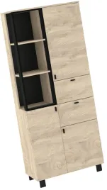 meble-gaves-10-szafka-wysoki-regal-z-szufladami-drzwiami-dab-endrain-czarny