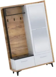 meble-dox-05-garderoba-przedpokoj-z-siedziskiem-lustrem-craft-bialy-czarny