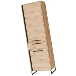 meble-darco-02-regal-zamkniety-waska-szafa-z-polkami-szuflada-dab-artisan