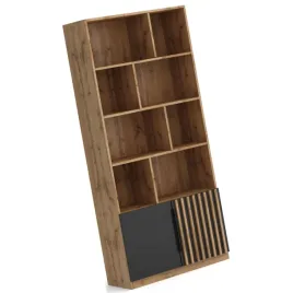meble-rise-02-duzy-regal-na-ksiazki-z-polkami-lamelami-dab-wotan-czarny