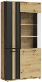 meble-alti-02-witryna-do-salonu-lamele-loft-dab-artisan-czarny