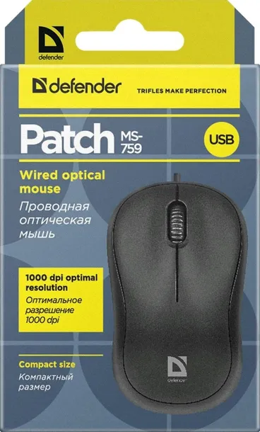mysz-defender-patch-ms-759-czarna-optical-1000dpi-3p-kod-producenta-52759