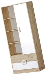 meble-nico-04-regal-na-ksiazki-zabawki-z-polkami-szufladami-dab-bialy-dab
