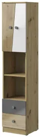 meble-nero-05-waski-regal-na-ksiazki-zabawki-z-szufladami-polkami-szary-pol