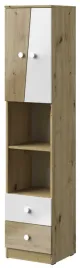 meble-nero-05-waski-regal-na-ksiazki-zabawki-z-szufladami-polkami-bialy-pol
