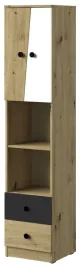 meble-nero-05-waski-regal-na-ksiazki-zabawki-z-szufladami-polkami-czarny-ma