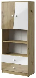 meble-nero-04-regal-na-ksiazki-zabawki-z-szufladami-polkami-drzwiami-bial-p