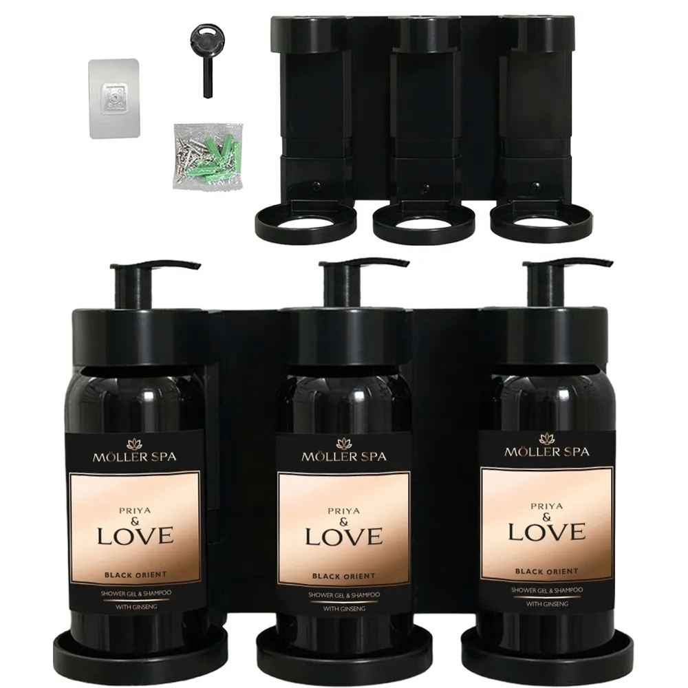 uniwersalny-potrojny-uchwyt-scienny-na-dozownik-mydla-zelu-bez-wiercenia