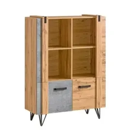 meble-lofter-04-niski-regal-na-ksiazki-loft-z-polkami-na-nozkach-do-salonu