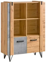 meble-lofter-04-niski-regal-na-ksiazki-loft-z-polkami-drzwiami-na-nozkach