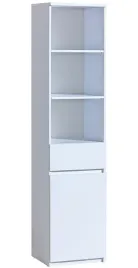 meble-arca-03-waski-regal-na-ksiazki-z-polkami-drzwiami-szuflada-bialy-45