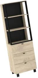 meble-gaves-11-wysoki-regal-z-polkami-szufladami-loft-dab-endgrain-czarny