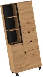meble-gaves-10-szafka-wysoki-regal-z-szufladami-drzwiami-dab-artisan-czarny