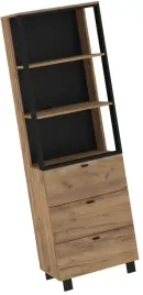 meble-gaves-11-wysoki-regal-z-polkami-szufladami-loft-dab-craft-zlot-czarny