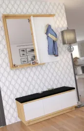 meble-brita-5-przedpokoj-z-lustrem-szafka-z-siedziskiem-dab-artisan-bialy