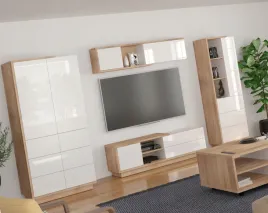 meble-brita-2-szafa-szafka-rtv-polka-regal-dab-sonoma-bialy-polysk