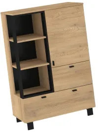 meble-gaves-06-niski-regal-na-ksiazki-z-szufladami-loft-dab-cremona-czarny