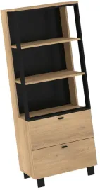 meble-gaves-08-regal-na-ksiazki-z-szufladami-do-salonu-loft-dab-cre-czarny