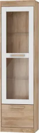 meble-emax-43-witryna-1d-sonoma-jasna-bialy-polysk