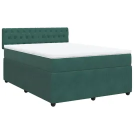 lozko-kontynentalne-ciemnozielone-190-x-144-x-1005-cm-z-materacem-i-top