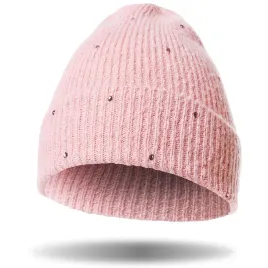 czapka-damska-zimowa-jesienna-ciepla-gruba-beanie-prazkowana-rozowa-moraj