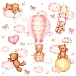 naklejki-dla-dzieci-misie-rozowe-chmurki-balony-gwiazdy-kokardki-zestaw