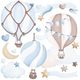 naklejki-scienne-dla-dzieci-balony-chmurki-gwiazdy-serca-styl-boho-zestaw