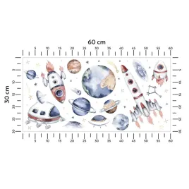 naklejki-na-sciane-dla-dzieci-kosmos-rakiety-planety-gwiazdy-boho-zestaw
