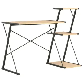 biurko-z-regalem-czarno-debowe-116x50x93-cm-stal-malowana-proszkowo