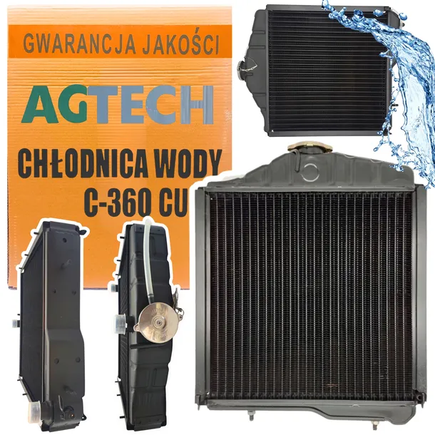 URSUS C-360 C4011 CHŁODNICA WODY 5-CIO RZĘDOWA MIEDZIANA WZMOCNIONA AGTECH