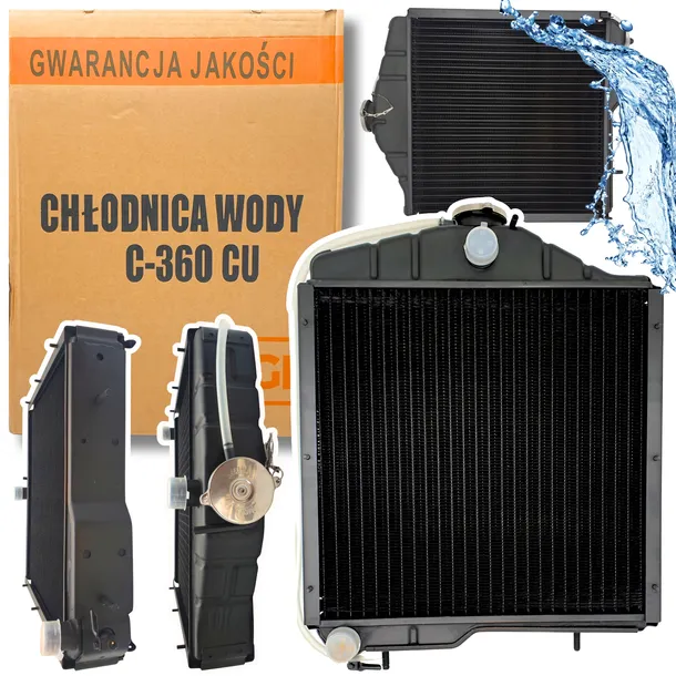 URSUS C-360 CHŁODNICA WODY MIEDZIANA 5-RZĘDOWA + KRANIK CIĘŻKA WZMOCNIONA