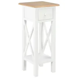 drewniany-stolik-pod-telefon-brazowo-bialy-mdf-sosna-27x27x655-cm