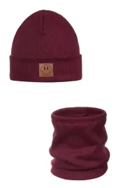 ander-komplet-wiosenny-czapka-i-komin-smile-bawelna-bordo-52-56-pl