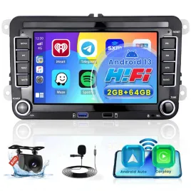 radio-samochodowe-android-13-golf-5-6-passat-carplay-androidauto-wireless