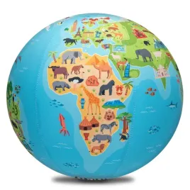 akson-centrum-pilka-balonowa-globus-kontynenty-ze-zwierzetami-30cm