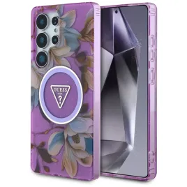 etui-guess-glitter-flowers-triangle-buttons-magsafe-do-samsung-galaxy-s25-u