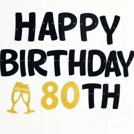 baner-urodzinowy-happy-birthday-80th-czarno-zloty-dekoracja